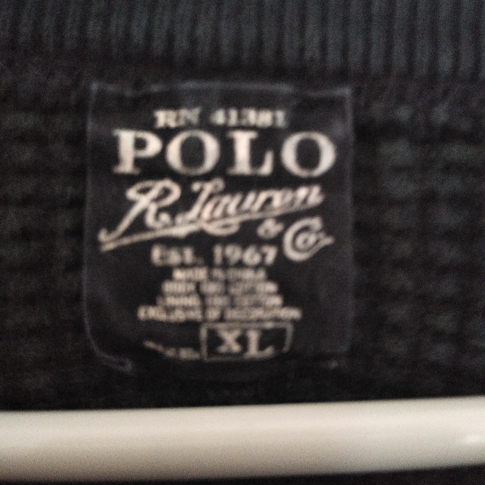 Polo Ralph Lauren Men's Crewneck Thermal sweatshirt One Khaki and One Black XL - Picture 5 of 6
